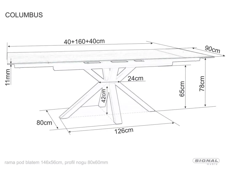 Masă  Columbus 160 3